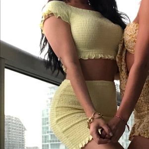 Fashion Nova yellow skirt set